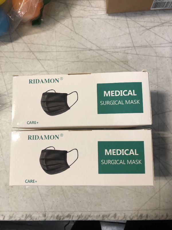 Photo 1 of 100 black disposable face masks 