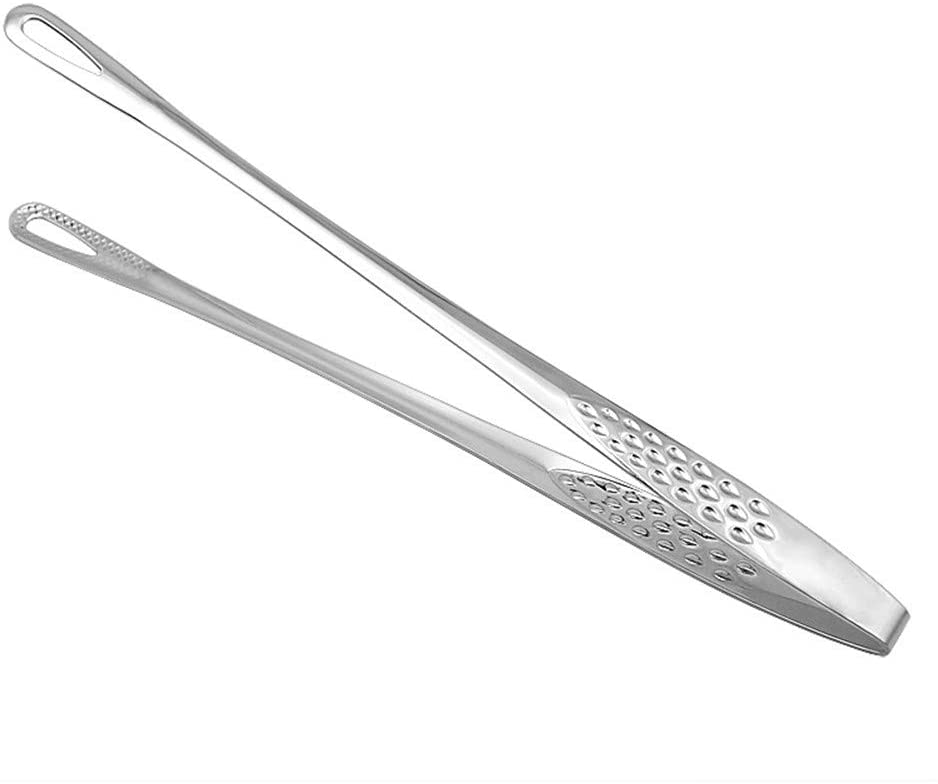 Photo 2 of 2 PACK Huakai 11" Long Cooking Tweezers, Stainless Steel Food Kitchen Chopstick Tongs, silver
