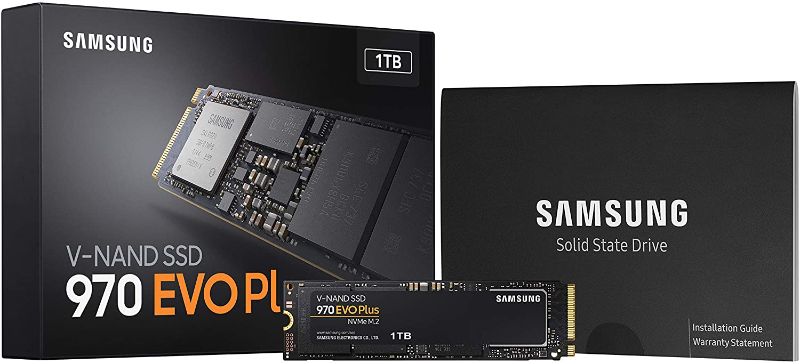 Photo 1 of SAMSUNG 970 EVO Plus SSD 1TB, M.2 NVMe Interface Internal Solid State Hard Drive with V-NAND Technology for Gaming, Graphic Design, MZ-V7S1T0B/AM