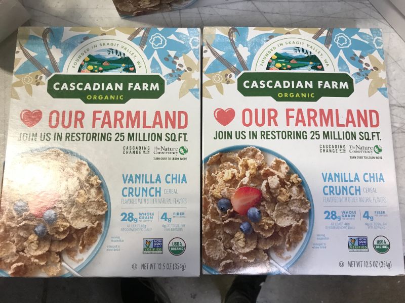 Photo 2 of 2 PACK Cascadian Farm Organic Vanilla Chia Crunch Whole Grain Oats, 12.5 Oz
EXP DEC 2021