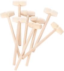 Photo 1 of 30 Pcs Wooden Hammers for Chocolate, Mini Breakable Heart Hammer Mallet for Chocolate Smash-able Heart, Smooth Finished Lacquer Free