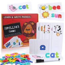 Photo 1 of VWMYQ Educational Toys Spelling Games Easter Basket Stuffers See and Spell Learning Toys Matching Letter Game Toys for Boys Girls Kids Sight Words Learning Preschool Toys Easter Gifts for Kids