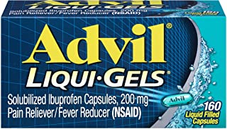 Photo 1 of Advil Liqui-Gels Pain Reliever and Fever Reducer, Pain Medicine for Adults with Ibuprofen 200mg for Headache, Backache, Menstrual Pain and Joint Pain Relief - 160 Liquid Filled Capsules
160 Count (Pack of 1)