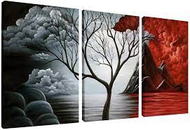 Photo 1 of AWLEE 3 PIECE CANVAS WALL ART PRINT ARTWORK MODERN WALL DECOR LANDSCAPE GICLEE PAINTING THE CLOUD TREE MOUNTAIN 12x16inchx3pcs