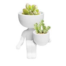 Photo 1 of Ceramic Succulent Plant Pot Creative Human Shaped Small 