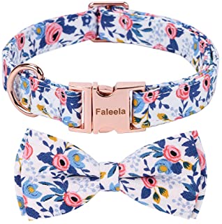 Photo 1 of Faleela Dog Collar with Bow, Cotton & Webbing?Classic Plaid, Adjustable Dog Collars for Small Medium Large Dogs