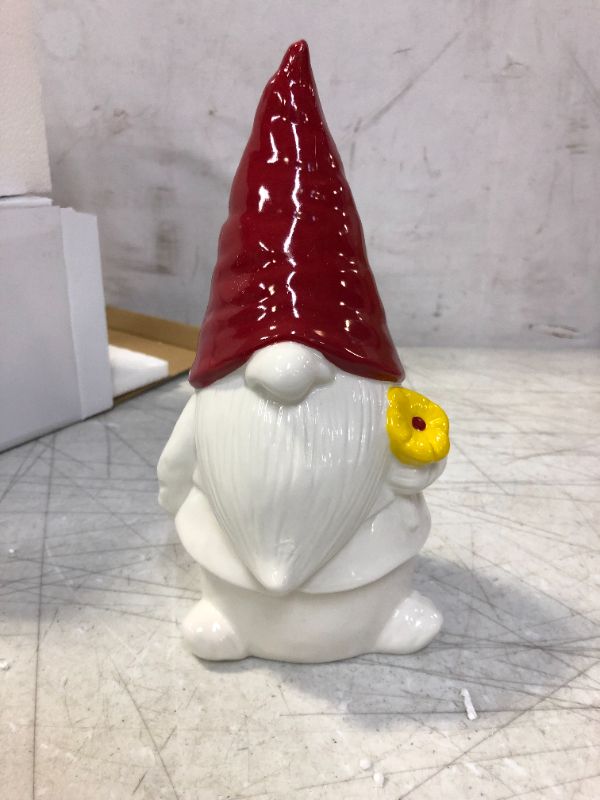 Photo 2 of Christmas Gnome Ceramic Figurine, Lighted Ceramic Gnomes Statue Decor, for Holiday Decor Home Table Decoration Presents (Warm Light)
