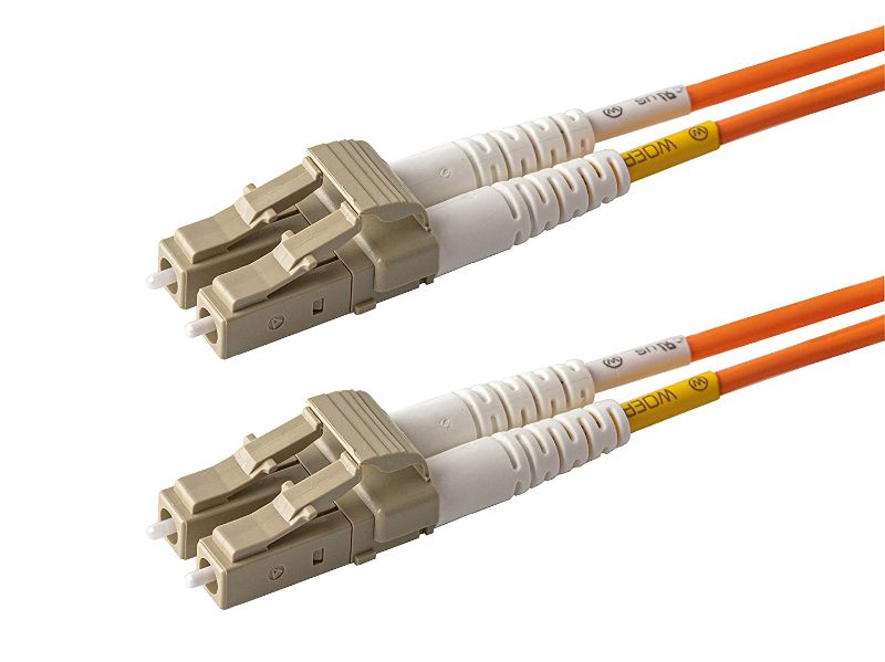 Photo 1 of 
SpeedyFiberTX - 1-Pack 1 Foot Multimode OM1 62.5/125 Fiber Patch Cable, Duplex LC to LC, Slim Zipcord OFNR Cable Jacket