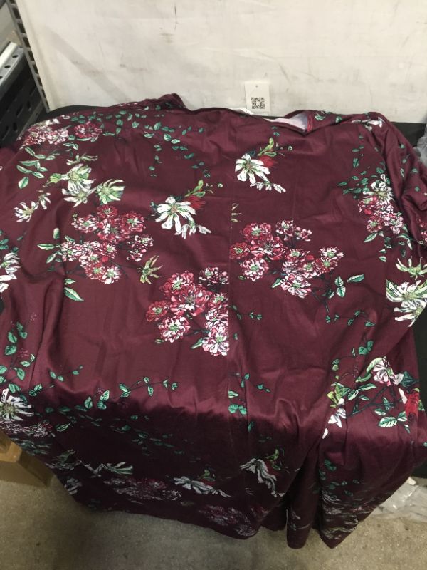 Photo 2 of EKOUAER WOMENS MAROON DRESS WITH FLORAL DESIGN SIZE XXXL