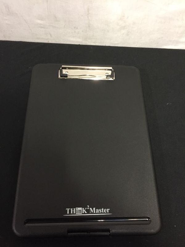 Photo 3 of Think2Master Black Plastic Storage Clipboard. | 25% Heavier & 25% Sturdier| Heavy Duty and Won’t Flex or Bend Like Other Brands (Compare The Weight). Storage Compartment Holds 150 Letter Sized Paper.
