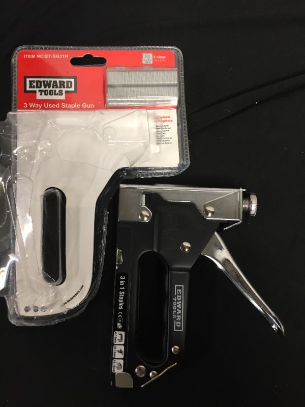 Photo 1 of ***UNABLE TO TEST*** Edward Tools Pro Heavy Duty Staple Gun - For Arrow T50, Duo-Fast, PowerFast and Bostitch Staples - Fits 1/4”,5/16”,3/8”,1/2”, 9/16” - All steel body - Easy bottom loading - Rubber Ergogrip Handle
