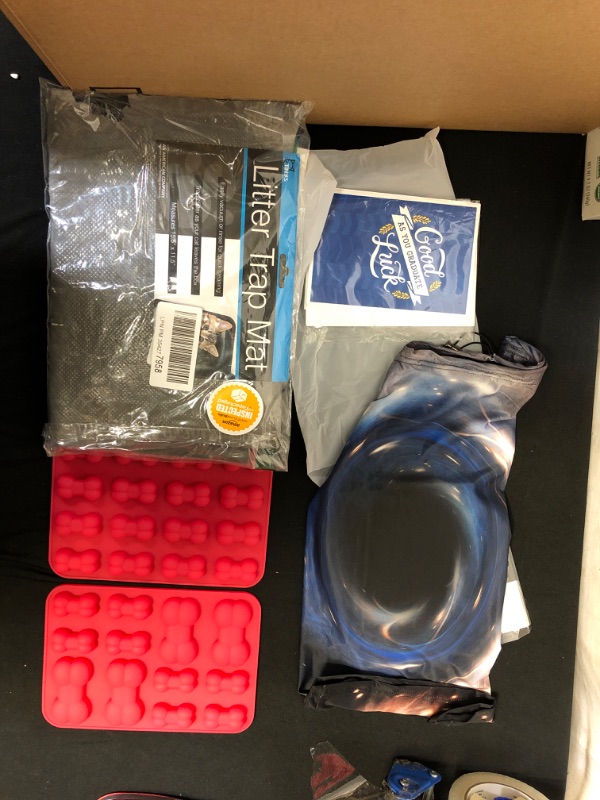 Photo 1 of Assorted items, litter mat, graduation cards, face mask, ice cube molds