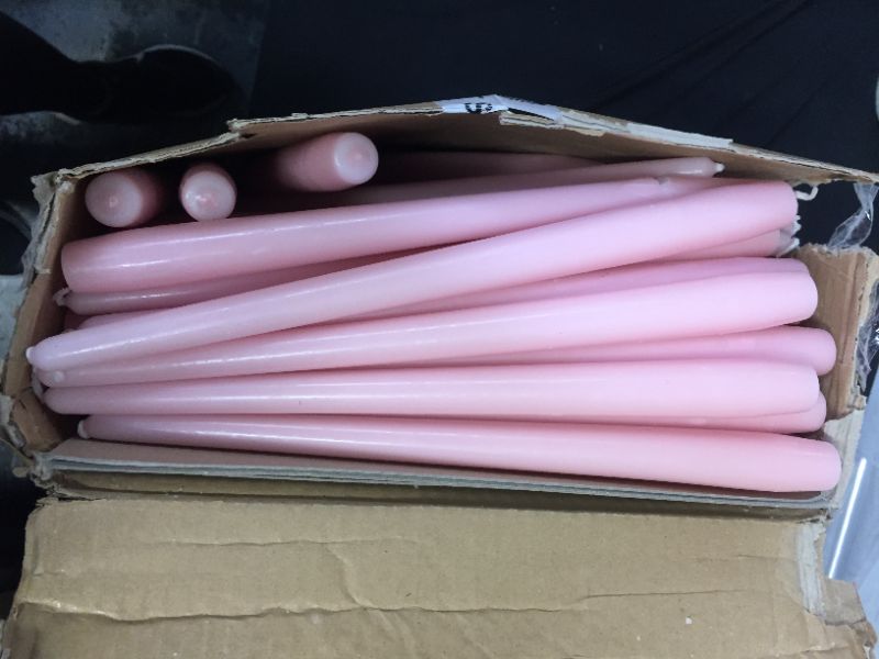 Photo 3 of (100) D'light Online Elegant Taper Premium Quality Candles, Hand-Dipped, Dripless and Smokeles - Individually Wrapped (10 Inch, Pink)