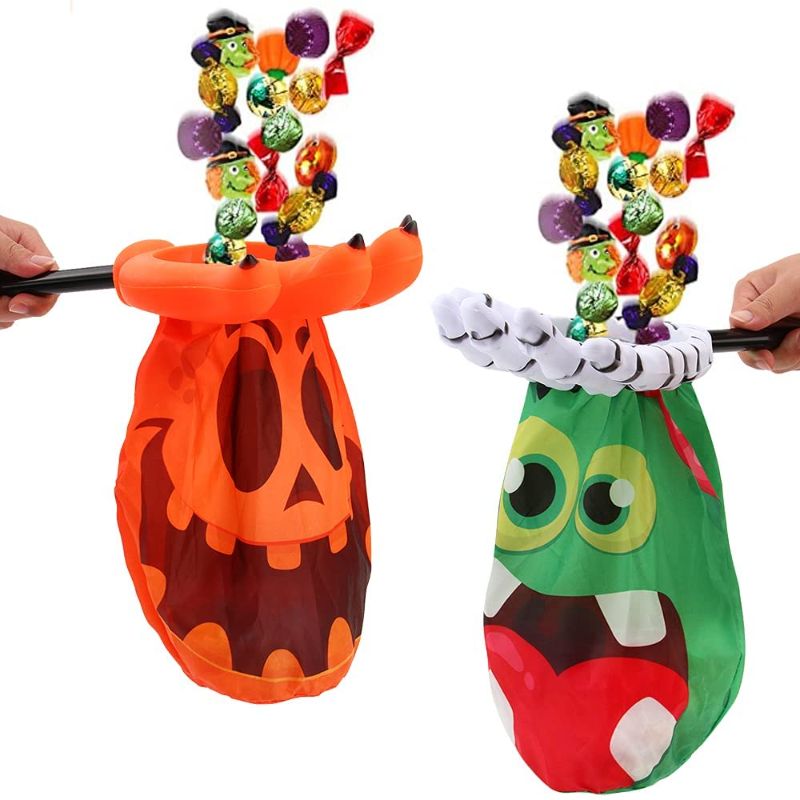 Photo 1 of  ( 2 SET) CCINEE Halloween Trick or Treat Bag,Jack-O-Lantern Monster Claw Candy Pouch for Kids Halloween Party Favor Supply,Pack of 2
