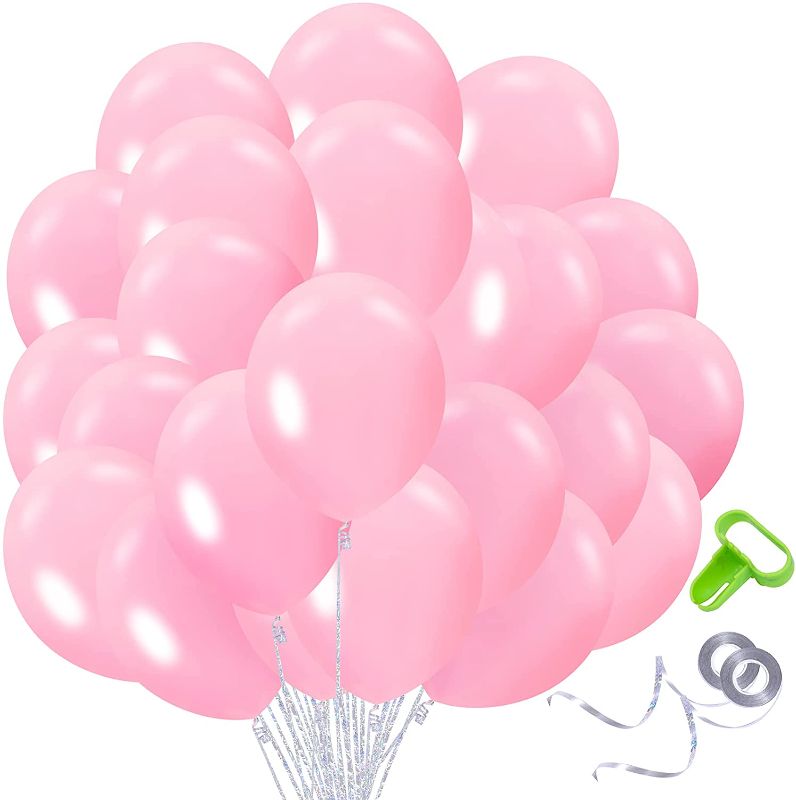 Photo 1 of 108pcs Kosea Light Pink Balloons For Parties 12inch Latex Ballons For Balloon Arch Garland Kit Globos De Cumpleaños Baby Shower Birthday Baloons For Fiesta Party Decorations Valentine Bride Ballon
