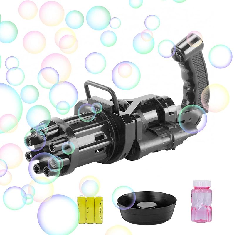 Photo 1 of CFPL-CG Gatling Bubble Guns for Kids , 8-Hole Bubble Blower Automatic Bubble Machine,Electric Bubble Gun Toy, New Outdoor Cool Toys (Black)