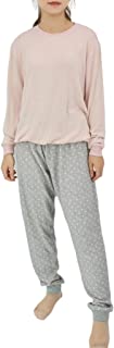 Photo 1 of Israphel Women's Long Sleeve Soft Pajama Set Pink Grey Sleepwear for Women Size LARGE
