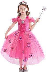 Photo 1 of iTvTi Princess Costume Dress Girls Halloween Party Fancy Dress UP with Wand Crow Earring Ring-SIZE 140
