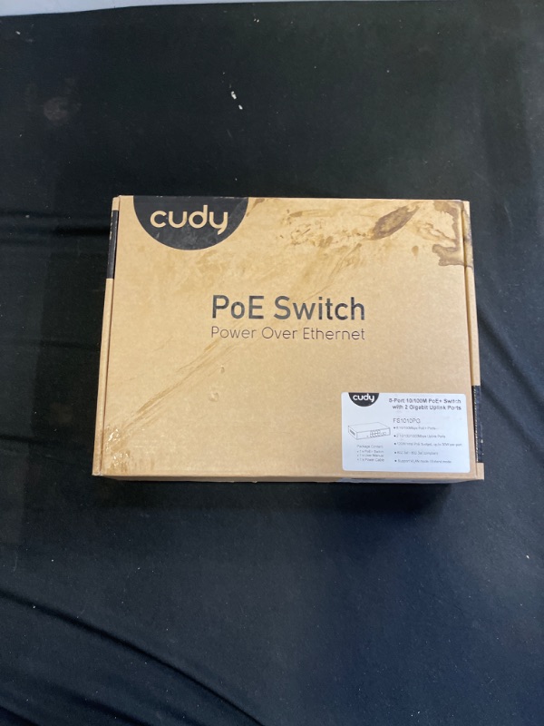 Photo 4 of Cudy 8 Port PoE+ Switch with 2 Gigabit Uplink Ports 120W, 8 10/100Mbps PoE+@120W, Extend/VLAN Mode, 802.3af/at Standard, Fanless, Watchdog, Plug and Play FS1010PG
