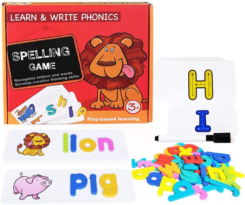 Photo 1 of Educational Toys, Alphabet Learning Writing Flash Cards Games for Toddlers 3 4 5 Year Old Preschool Matching Letter Spelling Games for Kids 3-8 Years Old Boys Girls Birthday
