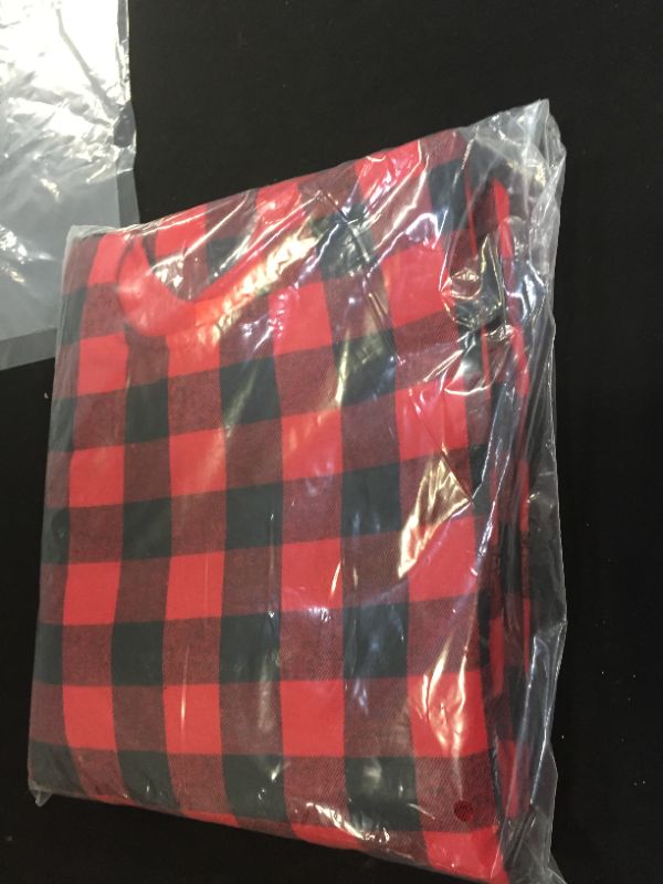 Photo 2 of 48 Inch Large Buffalo Red Plaid Christmas Tree Skirt - Black and Red Checked Christmas Tree Skirts Double Layer Tree Skirt for Holiday Party Mat Decorations
