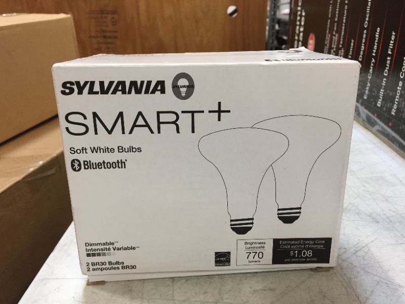 Photo 3 of 2 - SYLVANIA SMART+ Bluetooth LED Light Bulbs, BR30 9W Soft White, Dimmable, 46135757631
