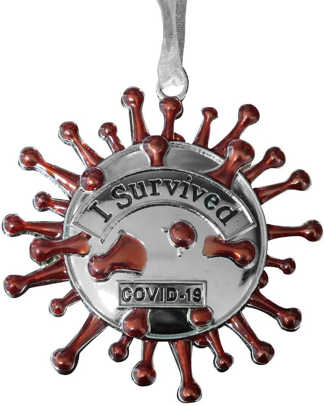 Photo 1 of  I Survived Christmas Ornament-Includes Silver Ribbon and Silver Mesh Bag-–PACK OF 6---