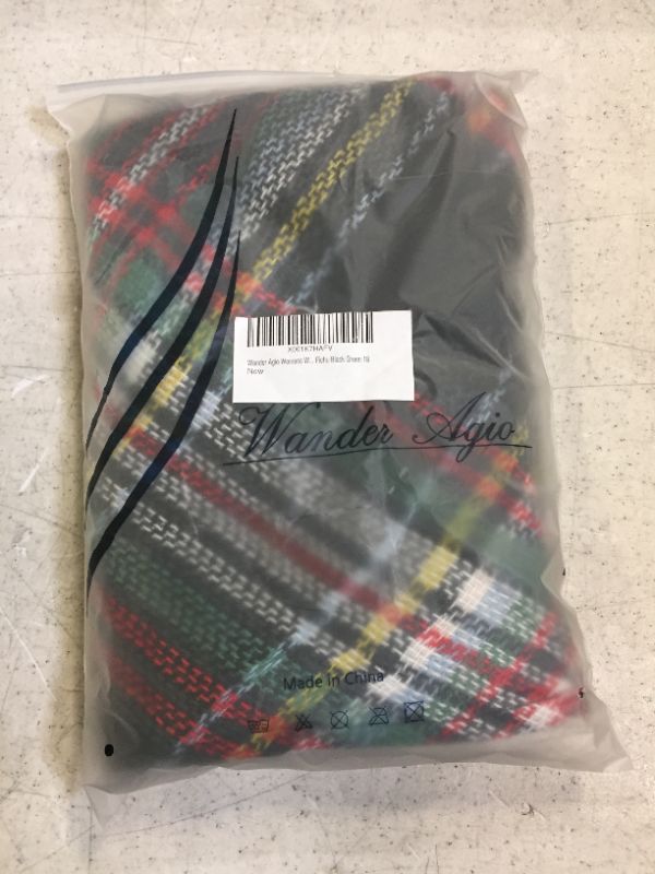 Photo 2 of Wander Agio Womens Warm Long Shawl Winter Wraps Large Scarves Knit Cashmere Feel Plaid Triangle Scarf