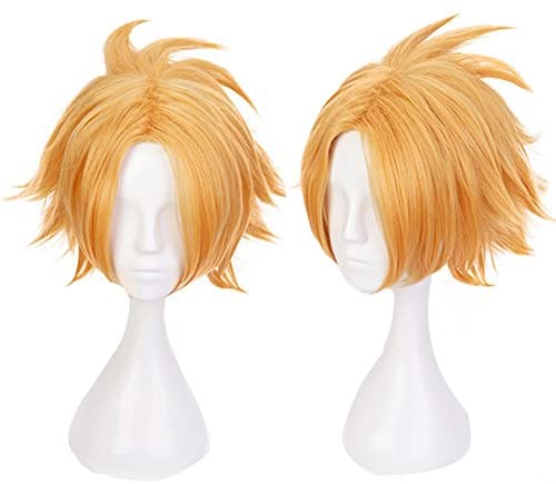 Photo 1 of Anogol Hair Cap+Anime Cosplay Wig Short Halloween Costume Hero Wigs Synthetic Hair 