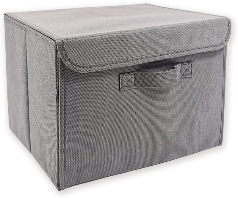 Photo 1 of  Foldable Storage Cubes with Lids and Handles (1-Pack 15.4" x 10.2" x 10.2")