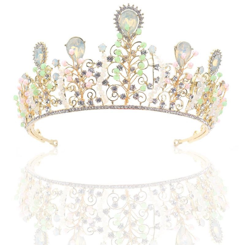 Photo 1 of Yean Baroque Wedding Crown and Tiara Bridal Crystal Rhinestones Headband for Women and Girls
