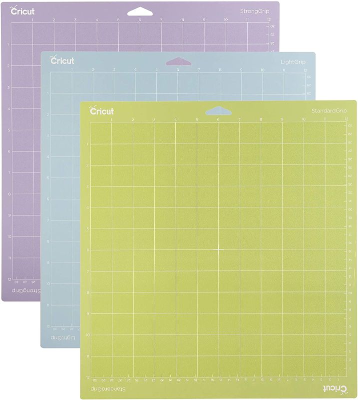 Photo 1 of Cricut Variety Pack(1 StrongGrip, 1 LightGrip, 1 StandardGrip) Adhesive Cutting Mat 12"x12" - For Cricut Explore Air 2/Cricut Maker - 3 Pack
