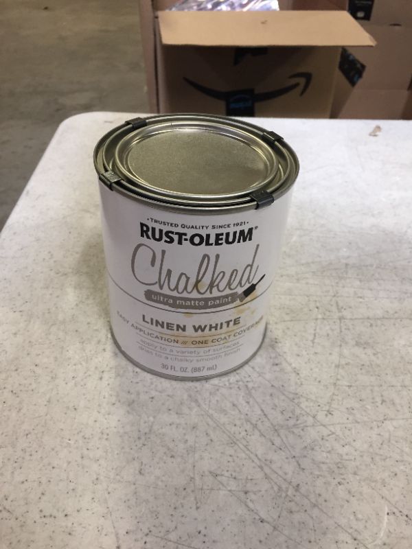 Photo 2 of 1 qt Rust-Oleum Brands 285140 Linen White Chalked Ultra Matte Paint
