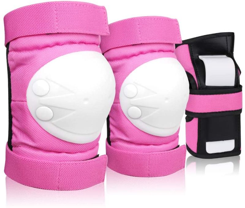 Photo 1 of DEKINMAX Knee Elbow Pads - Adult Youth Protective Gear Set 3 in 1 Set Kneepads with Wrist Guards Adjustable for Biking Skating Rollerblading Scooter
