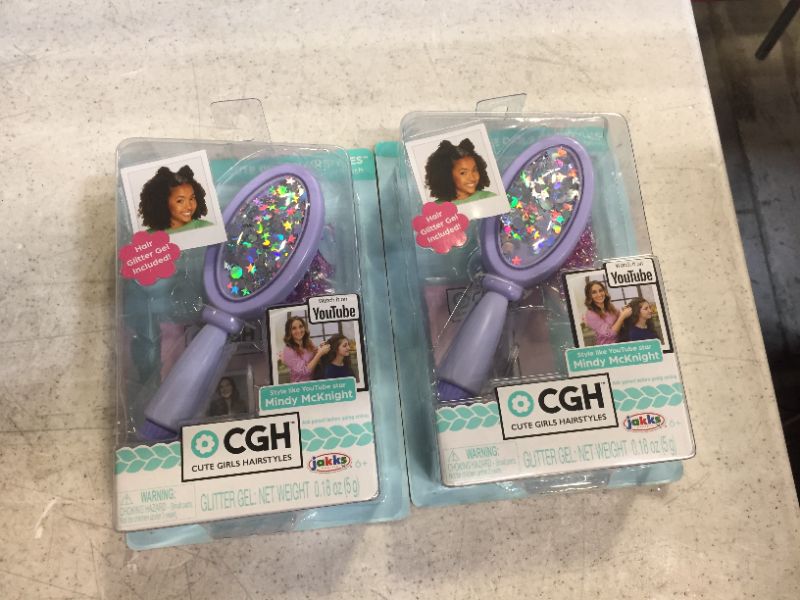 Photo 2 of CGH Cute Girls Hairstyles! Glitter Brush with Hair Glitter Gel 2 pack 
