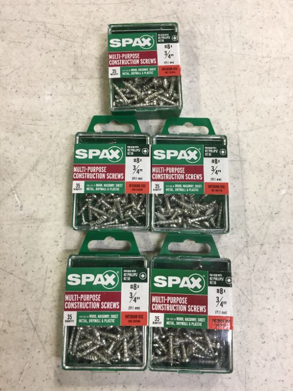 Photo 2 of #6 x 5/8 in. Philips Square Drive Pan Head Full Thread Zinc Coated Multi-Material Screw (50 per Box)
5 PACK 