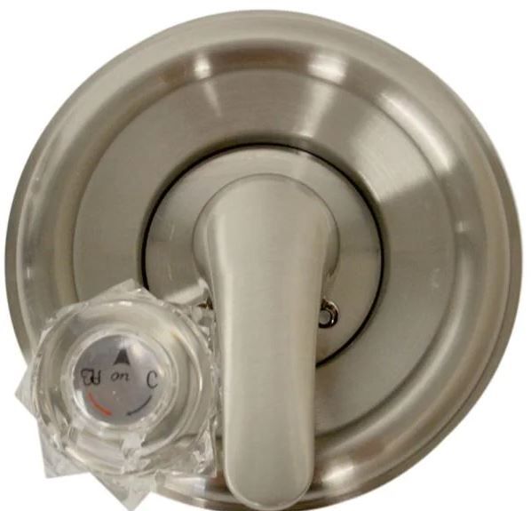 Photo 1 of 1-Handle Valve Trim Kit in Brushed Nickel for Delta Tub/Shower Faucets (Valve Not Included)
OPENED PACKAGE 