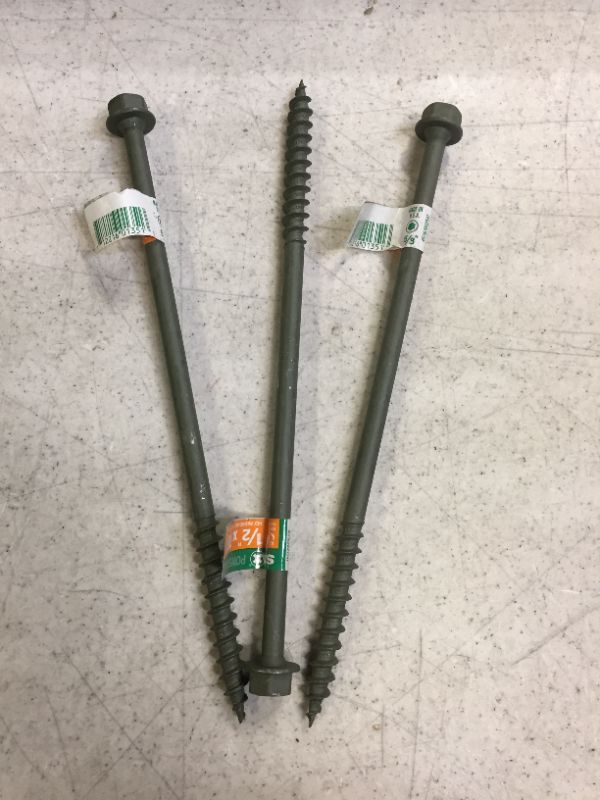 Photo 1 of 1/2 in. x 1 0 in. Hex Drive Hex Head High Corrosion Resistant Coating PowerLag Screw
3 SCREWS 