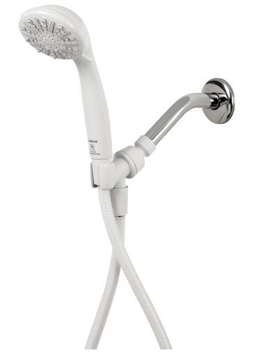 Photo 1 of 3-Spray 3.3 in. Single Wall Mount Handheld Adjustable Shower Head in White
OPENED PACKAGE 