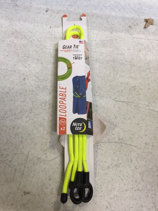 Photo 2 of 24 in. Neon Yellow Gear Tie Loopable (2-Pack)
