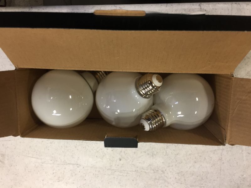 Photo 2 of 40-Watt Equivalent G25 E26 Dimmable Filament CEC 90 CRI White Glass LED Light Bulb in Bright White 3000K (3-Pack)
