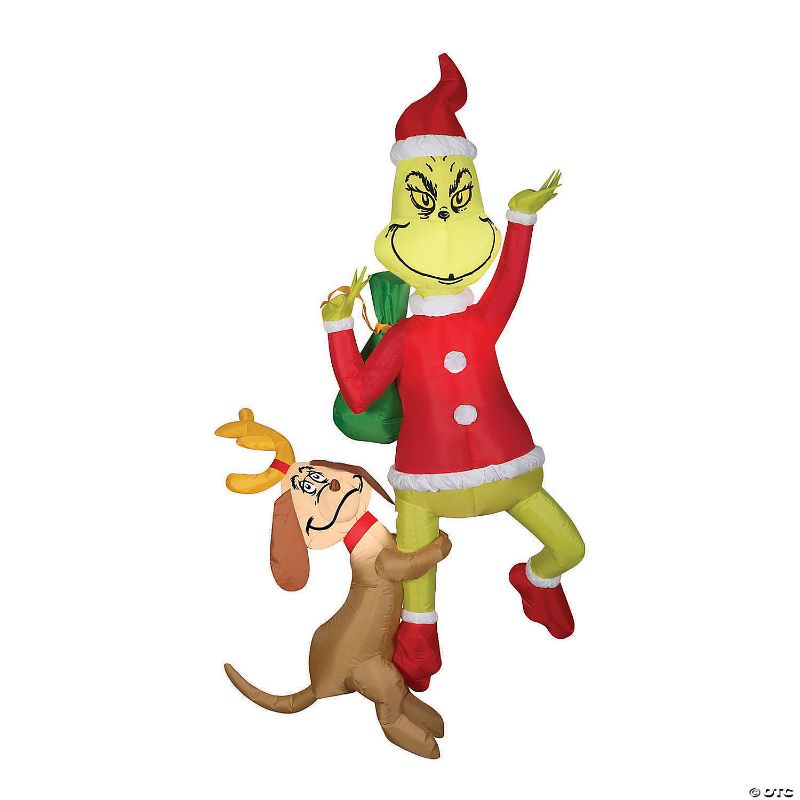 Photo 1 of Dr. Seuss™ Hanging Grinch with Max 72-Inch Inflatable Lawn Decor