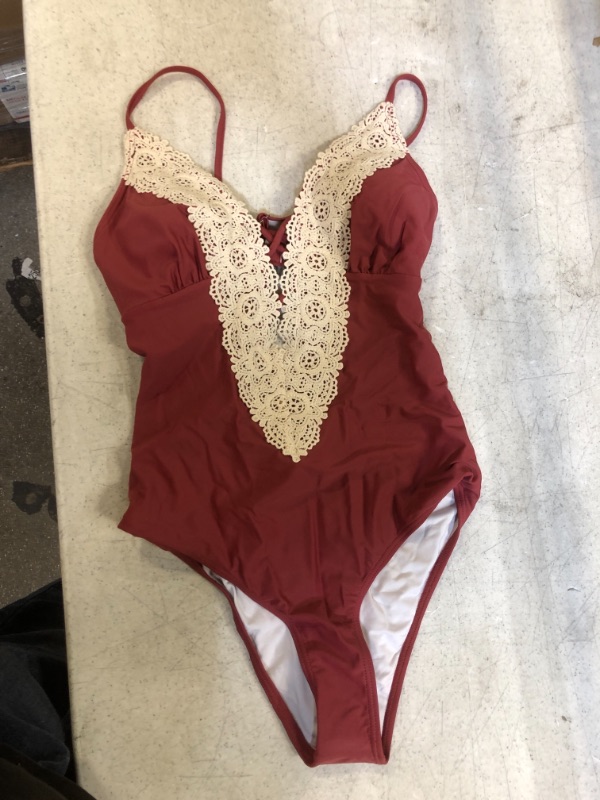 Photo 1 of Generic Red Spaghetti Strap One Piece Swimsuit. Medium