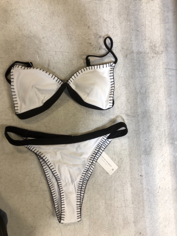 Photo 1 of Generic Black and White Two Piece Swimsuit. Medium