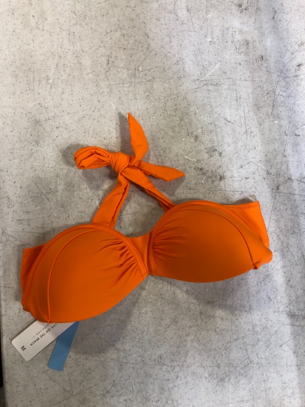 Photo 2 of Cupshe Orange Halter Wide Straps Bikini Top. Medium
