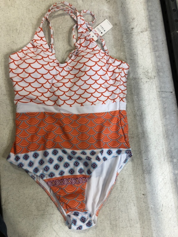 Photo 2 of Cupshe Beautiful World Print One Piece Swimsuit. XL
