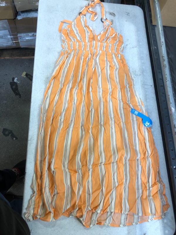 Photo 2 of Cupshe Sunny Striped Halter Dress. Medium
