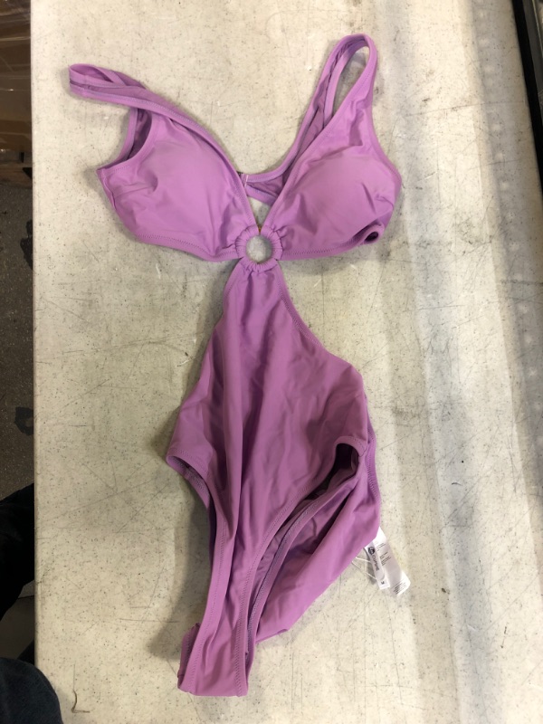 Photo 2 of CUPSHE Alayna Purple O-Ring Cut Out One Piece Swimsuit.Medium 
