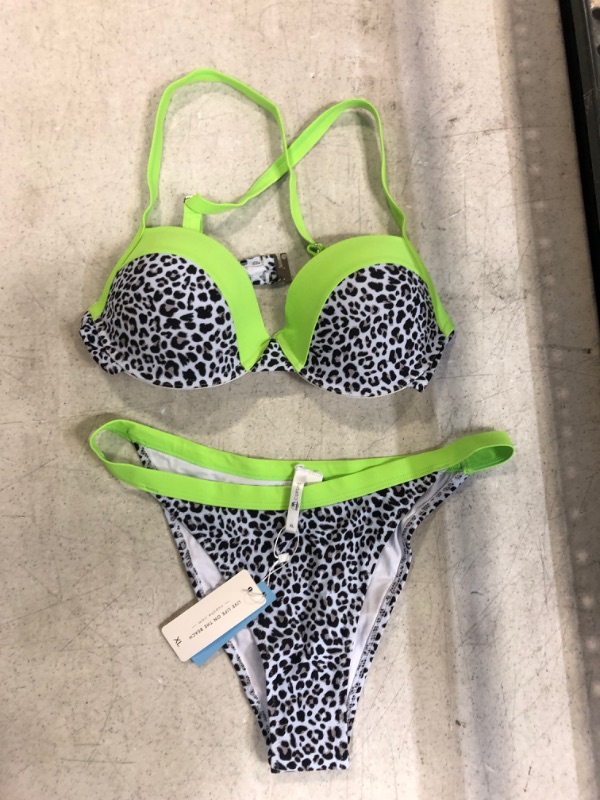 Photo 1 of CUPSHE Leopard Neon Trimmed Bikini. XL
