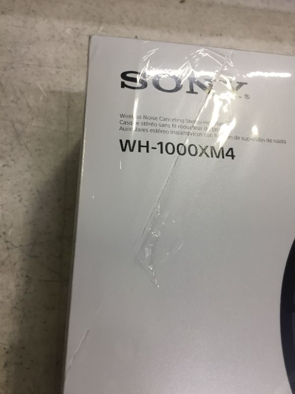 Photo 3 of Sony WH-1000XM4 Wireless Industry Leading Noise Canceling Overhead Headphones with Mic for Phone-Call and Alexa Voice Control, Blue
FACTORY SEALED, BOX DAMAGE ONLY 